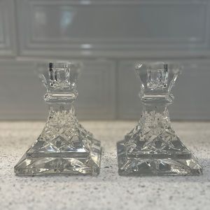 Waterford Crystal candlesticks Lismore  set of two 4 inch